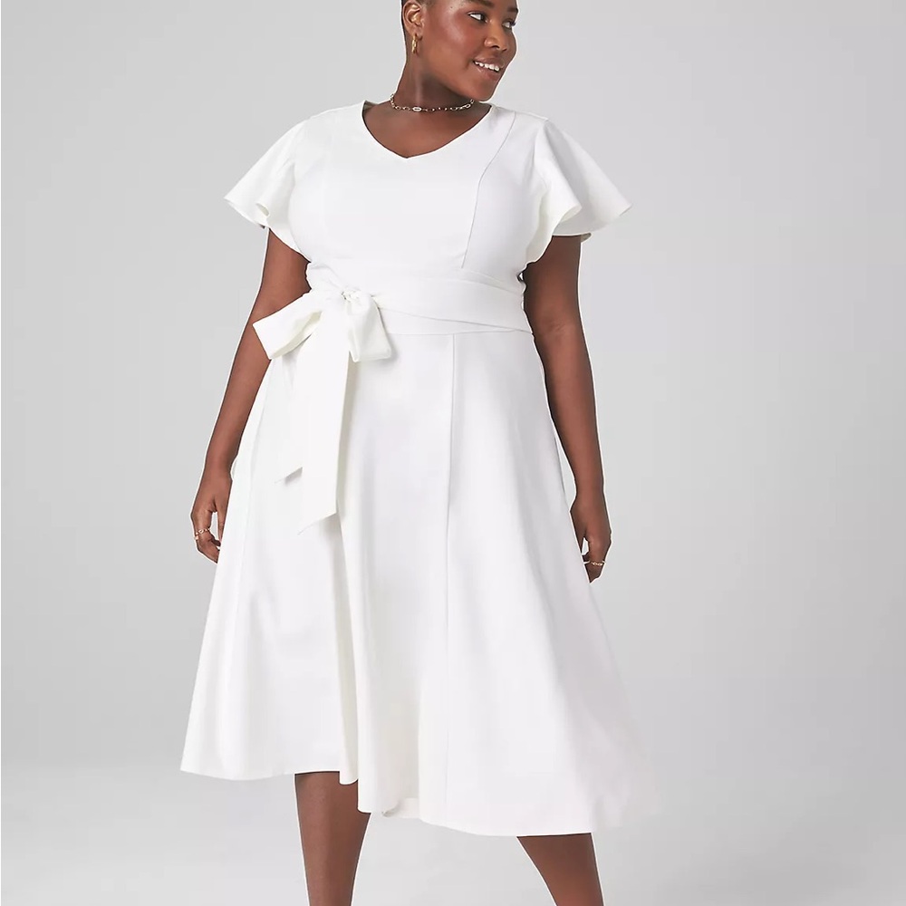 Lane Bryant Lena V-Neck High-Low Midi Dress